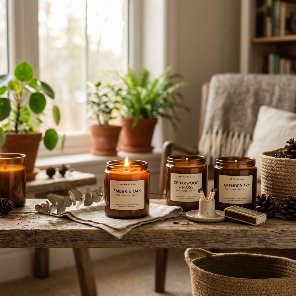 Candles lifestyle photo for Shopify