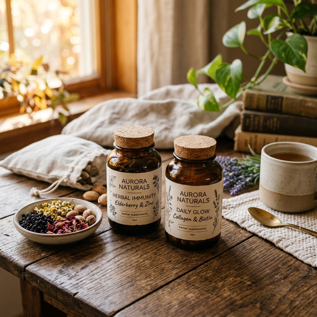 Supplements lifestyle photo for Etsy